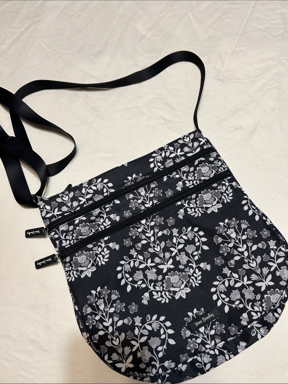 Vera Bradley Black and White Floral Crossbody Bag